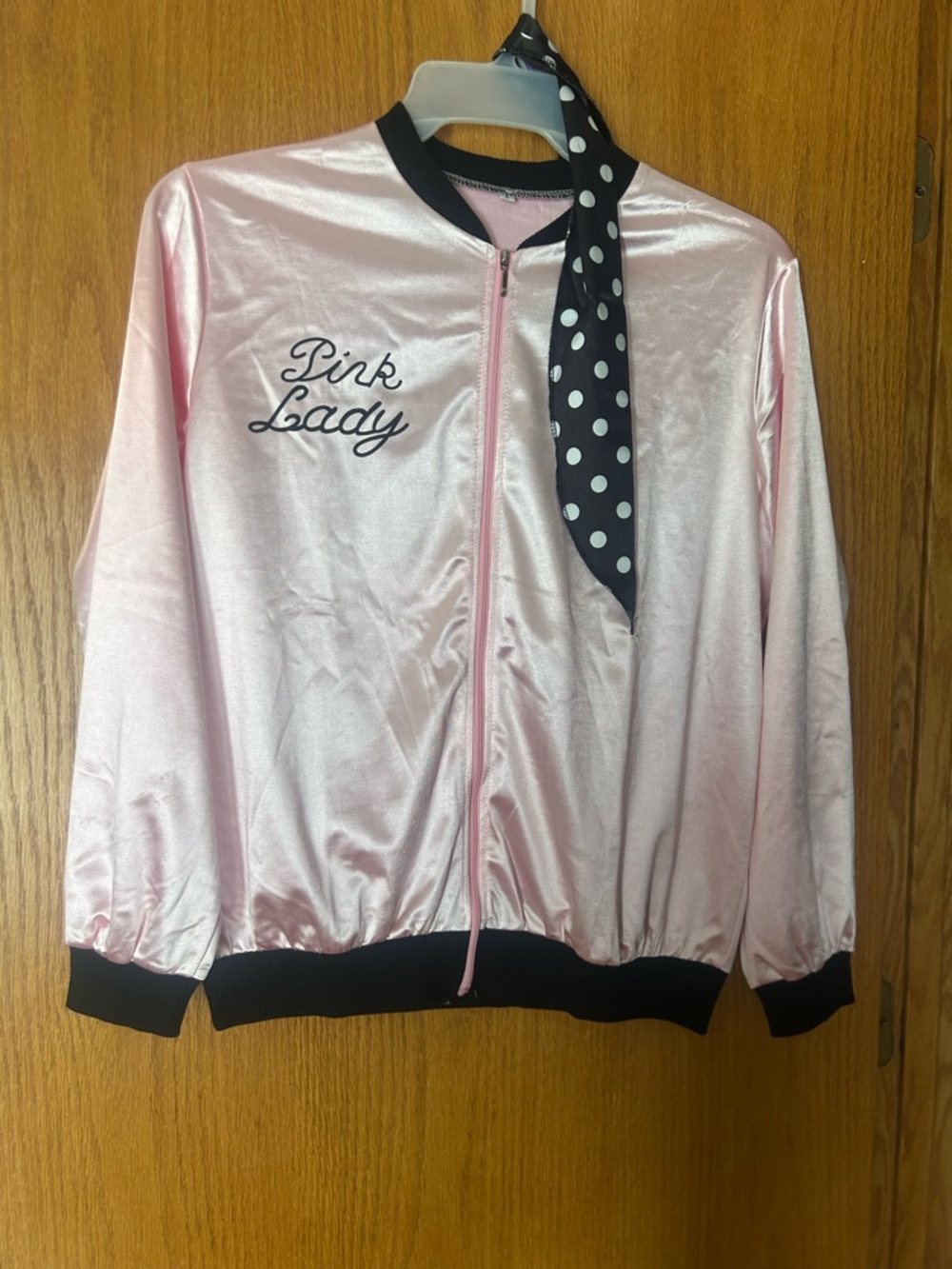 Pink Lady Women’s Satin Bomber Jacket - Pink